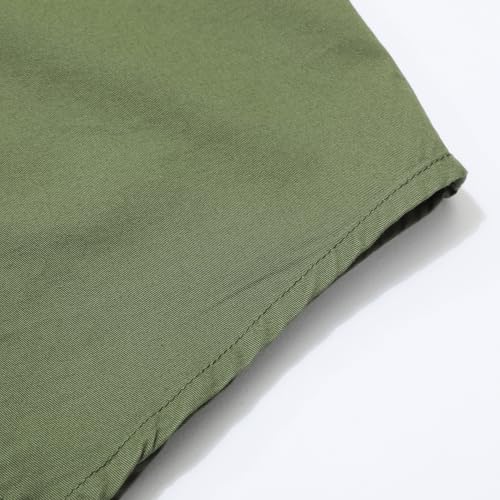 Zyvrenix Men's Long Sleeve Button Down Cotton Shirts with Pockets Green 3XL - image 6
