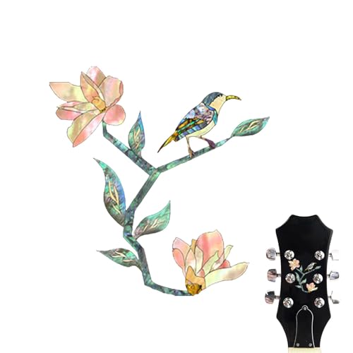 Autocollants Déco Pour Ukulélé Et Guitare - Magnolia Bird - Adhésifs Amovibles Style Incrustation - Décorations Instrument