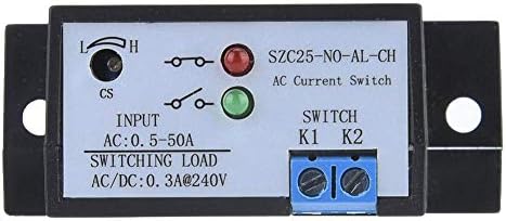 Current Sensing Switch,Shexton SZC25-NO-AL-CH Self Supply Adjustable Normally Open AC Current Sensing Switch AC 0.5-50A