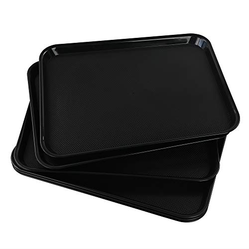 Neadas Serviertablett aus Kunststoff, rechteckig, Schwarz, 6 Packungen