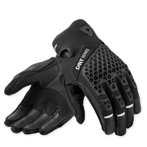 REV'IT! Men's Caliber 2 Adventure Off-Road Motorcycle Gloves (Black - Large)