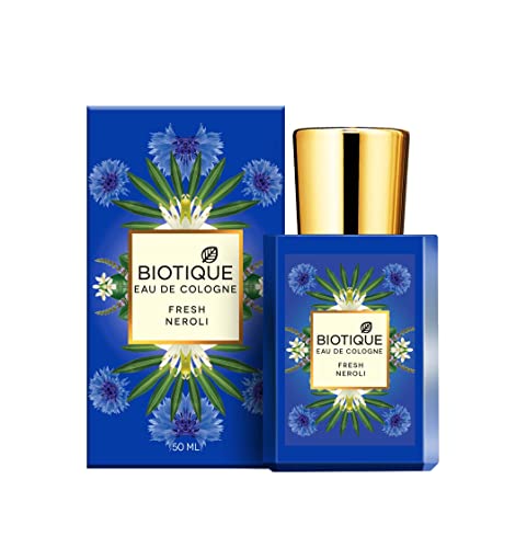 BIOTIQUE FRESH NEROLI Luxury Cologne for Men|Signature Scent with Fresh Neroli & Citrus Blend with Woody Base|Long Lasting Smell – Eau De Cologne 50ml