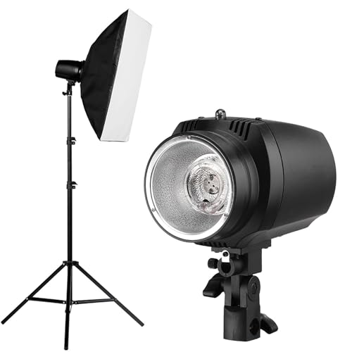 KIMISS Nicefoto Gy180 180W Studio Strobe Flash Light Professionelle Fotografie Strobe Light mit 5500k Farbtemperatur GN38 Blitzindex für Studiofotografie Schwarze Aluminiumlegierung (EU-Stecker