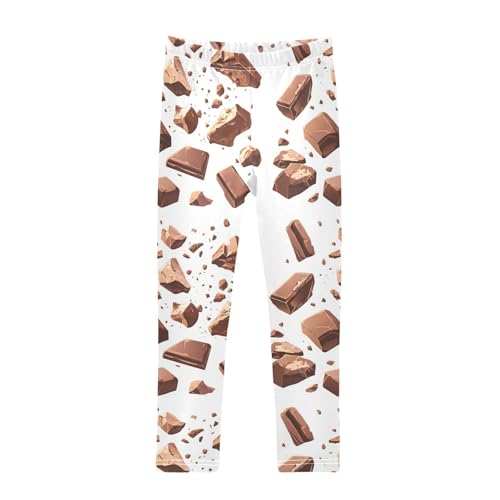ZZKKO Girls Leggings Milk Chocolate Chunks Toddler Girls Clothes Leggings for Girls Toddler Girls Leggings 3-4T