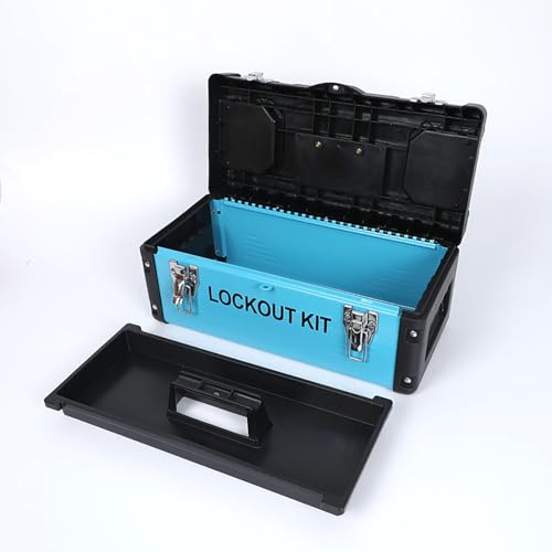 WUWEOT Lockout Tagout Kit, Electrical Safety Loto Kit Includes Clamp-On Circuit Breaker Lockout, Padlocks, Hasps, Plug Lock, Cable Lockout, Ball Valve Lockout, Tool Box, Tag Out Tags and Ties Set