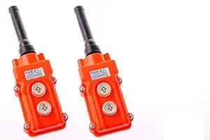 Waxcon's Rainproof 2 Ways Hoist Crane Push Button Switch Up, Down, Up-Down Rainproof Button COB-61 Crane- 02 pcs