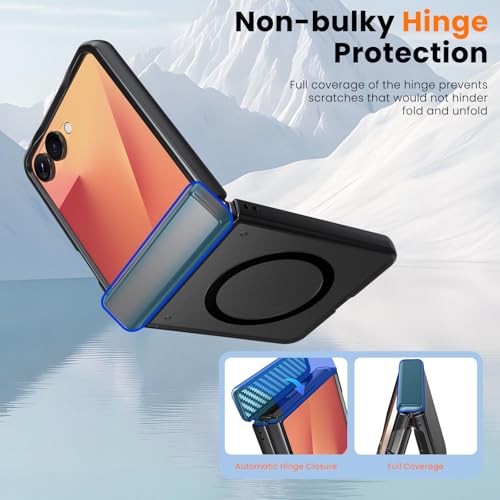 Image of WRJ for Samsung Galaxy Z Flip 7 Case Built-in Screen Protector,Black