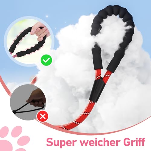X XBEN Schleppleine für Hunde,10M Starke Hundeleine mit Bequemen Gepolsterter Griff, Trainingsleine Laufleine für Kleine Mittlere Große Hunde, Abschließbarer Karabiner