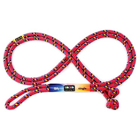 Just Jump It 8 Foot Single Jump Rope - Active Outdoor Youth Fitness - Red Confetti Cover