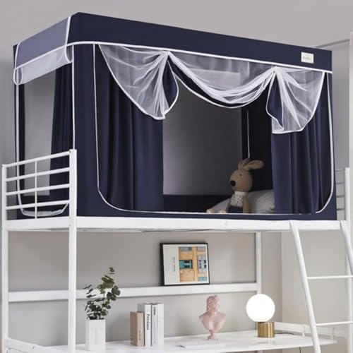 SLLS 蚊帳 二段ベッド用 学生寮 室内カーテン プライバシーテント 遮光 通気性 防蚊 防塵 多機能 ベッドテント 上段・下段対応 取り付け簡単