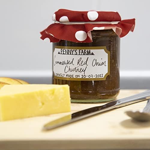 Ashton and Wright - Gold Border Stickers - 60 Easy Peel Jam Jar Labels - 75 x 35mm