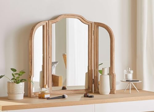 Dekoleidenschaft Spiegel Nostalgie mit Holzrahmen, Seitenteile klappbar,...