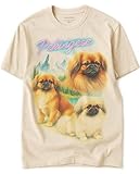 Pekingese Vintage Tshirt for Dog Mom & Dad 100% Natural Undyed Cotton for Men & Women