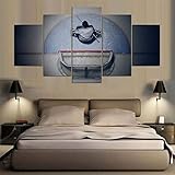 yuanjun Puzzle 5 TLG Kunstdruck Modern Wandbilder Design Tapete Eingerahmt Bilder Drucke Leinwand Wandkunst Wohnkultur Gem?Lde Poster Mehrteilig XXL Eishockey-Torwart Poster