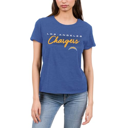 Los Angeles Chargers Retro Script Lines - NBA Women's Short Sleeve Fan T-Shirt