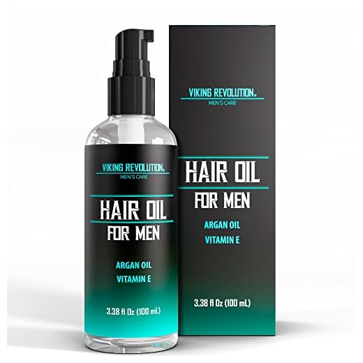 Viking Revolution Hydrating Hair Oil for Men - Mens Hair Oil Men with Vitamin E Dry Hair Oils with Argan Oil - Sunflower Seed Oil Hair Serum Repair, Hidrate Hair Treatment Oils (3.38 fl Oz)