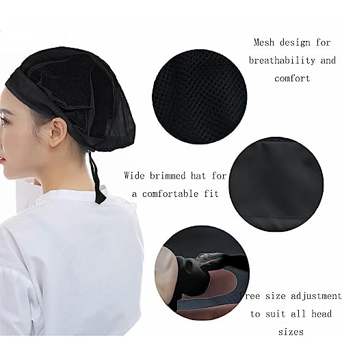 image for Rayrise 6 Pack Chef's Hat Breathable Mesh Hat Adjustable Work Hat Kitc