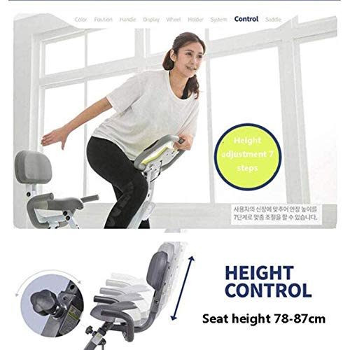 Image of Bike Exercise Bike Collapsible /Folding Cardio Exercise Bike LCD Monitor Home /Gym Strengthen Muscle Training (Green)
