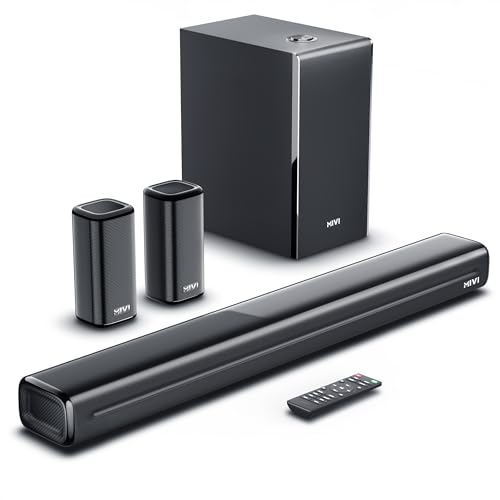Image of Mivi Fort H550 Soundbar, 5.1 Channel HomeTheatre, 3 in-Build Speakers, 2 Satellite Speakers and 1 External Subwoofer, Multiple EQ & Input Modes, Made in India Sound bar for TV (Installation Included)