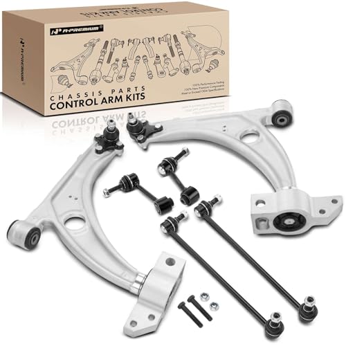 A-Premium 6Pcs Suspension Kit, Front Lower Control Arm & Front Rear Sway Bar Link, Compatible with Volkswagen Passat 2006-2010, Tiguan 2009, CC 2009-2017
