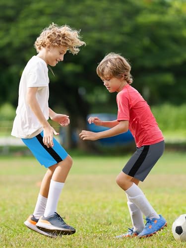 Resinta 5 Pack Boys Shorts Boys Basketball Athletic Shorts Kids Active Gym Soccer Sports Shorts Mesh Quick Dry Elastic Waist 6