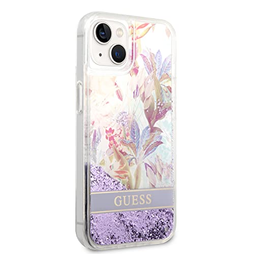 Coque Guess Liquid Glitter Flower iPhone 14 Plus Paillettes liquides - vue 5