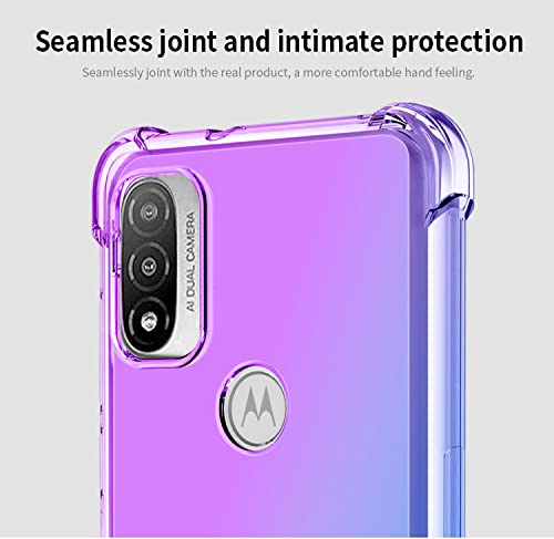 Cover Per Motorola Moto E20 Con Effetto Gradiente – Custodia TPU Antiurto Trasparente (Viola/Blu)