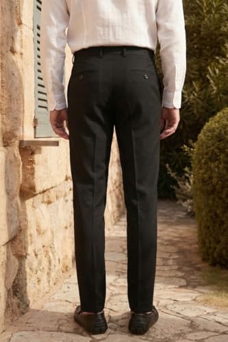 Image of Louis Philippe Men's Slim Fit Everyday Smart Wear Comfort Stretch Work Ready Textured Formal Trouser
