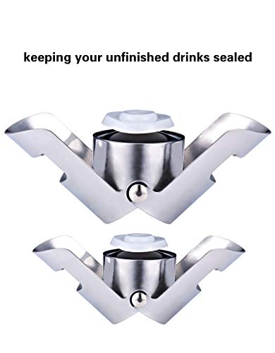 OWO Champagne Stopper with Stainless Steel, Champagne Saver Plug with Food Grade Silicone, Reusable Bottle Sealer Keeps Champagne Fresh, Best Champagne Accessories Gift (4pack set)