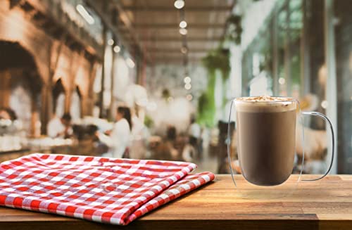Double Wall Glass Coffee Mugs – 2-Pack 12Oz Large Coffee Mugs With Handles – Glass Coffee Cups For Cappuccino, Latte, Tea, Hot Beverages – Lead-Free Borosilicate Double Insulated Coffee Mugs #TOP4