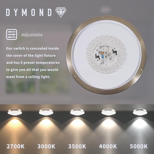 DYMOND LED Ceiling Light Dimmable | Flush Mount | Selectable Adjustable Switch Color Temperature 5 CCT (2700K/3000K/3500K/4000K/5000K) (11 inches) - Image 5