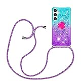 YAMCCCSE Funda de movil con Cuerda para Colgar Samsung Galaxy S26 5G -Case con Correa Colgante/Brillante Arena movediza Carcasa TPU Phone Necklace con Banda con Cordon para Llevar