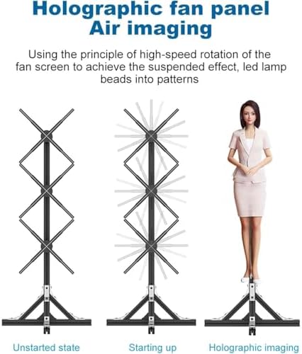3D Hologram Fan Projector, 50CM Vertical Advertising Machine for Business, Store Signs, Bar, Casino, Party - 1X3 Video Wall for 3D LED Hologram Display Animation