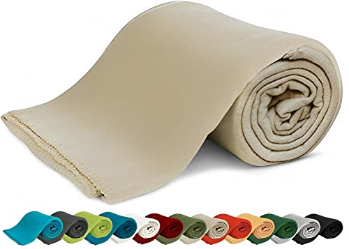 KiGATEX Polar-Fleecedecke – 130 x 160 cm – Oeko-TEX Standard 100 Zertifiziert – Kuschelige Fleece-Decke für innen & außen – Pflegeleicht als Sofa-, Sommer-, Hunde- oder Tagesdecke – Sand