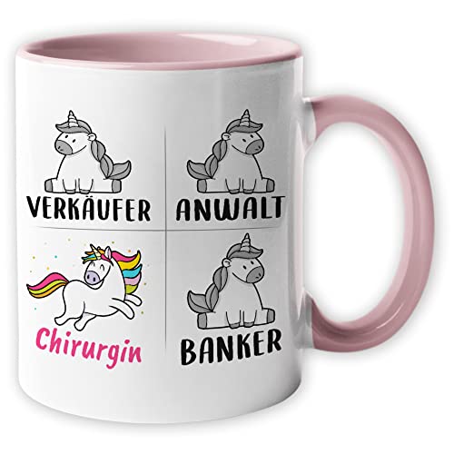 Tasse Chirurgin lustig, Chirurgin Geschenk, Spruch Chirurgie Ärztin Kaffeebecher Geschenkidee, Kaffeetasse Beruf Unfallchirurgin Schönheitschirurgin Chirurgie Einhorn Frauen Teetasse Becher