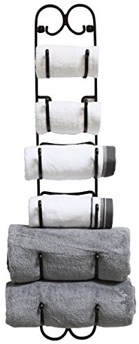 DecoBros Wall-Mounted Multi-Purpose Towel, Wine, and Hat Rack in Bronze Finish