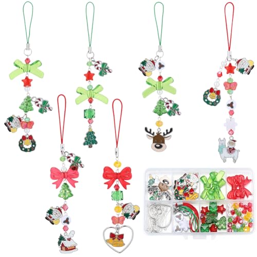 Kit de amuletos navideños para teléfono SUNNYCLUE, manualidad ideal para regalar en Navidad