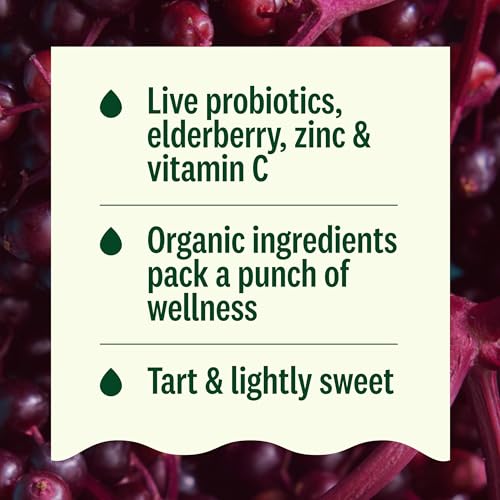 Suja Organic Immunity Elderberry Shot (30 Pack) with Turmeric and Ginger | Immunity Boost & Support | Functional Shots | Cold-Pressed Juice with Live Probiotics | Plant-Based & Gluten-Free