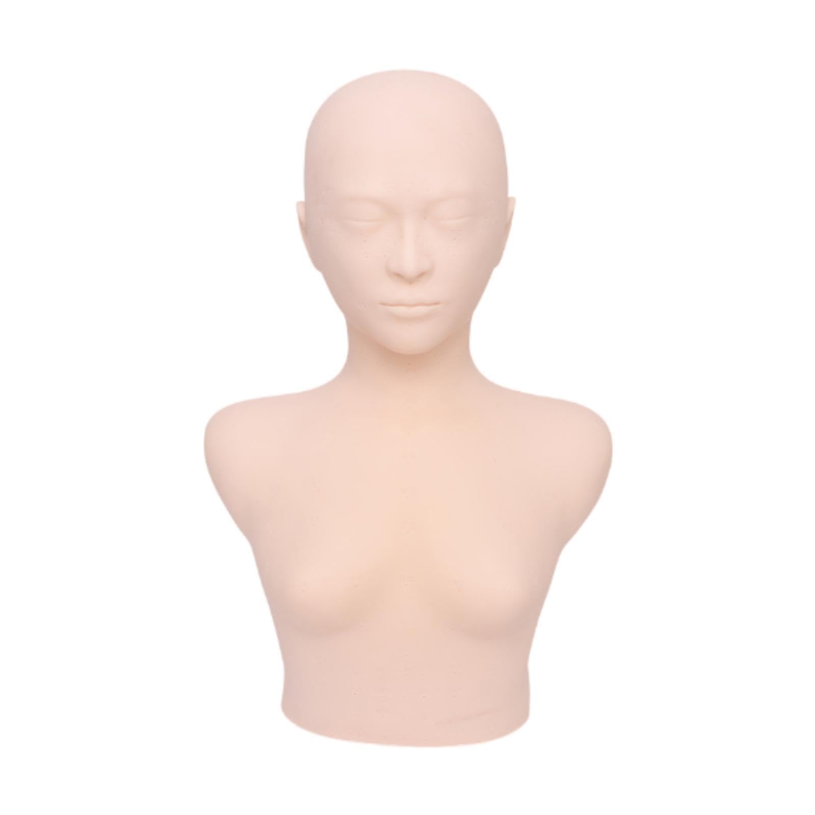 UJEAVETTE® Massage Makeup Practice Mannequin Head Soft for Beauty Salon Makeup Practice-image-37