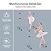 Goplus Double Ballet Barre Bar, Portable 4 FT Freestanding Dancing Bar w/ 7” - 46” Adjustable Height, Barre Exercise Equipment Bar for Home School Gym, Ballet Bar for Kids & Adults (Sliver)
