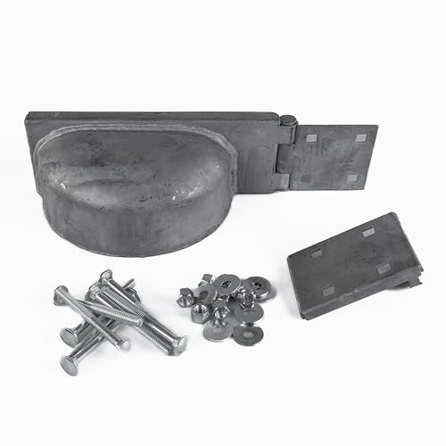 Image of GATEMATE Left Hand Padlock Protector | Galvanized Steel | High-Security Gate Lock Shield | Rust-Resistant Durable Design | Protects Padlocks from Tampering and Weather