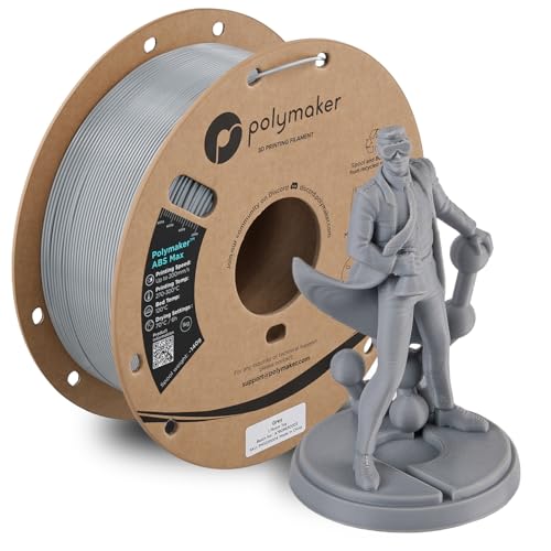 Image of Polymaker ABS Max 3D Printer Filament 1.75mm, Grey 1kg Engineering Grade ABS with High Heat Resistance and Enhanced Creep Resistance for Heated Chamber Printers