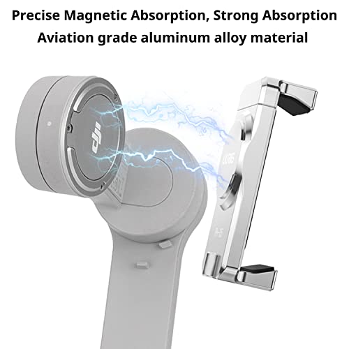 HAFOKO OM6 Metal Magnetic Phone Holder with Cold Shoe for Microphone Smartphone Tripod Mount Compatible for DJI OM 6 /OM 5/OM 4 Smartphone Handheld Gimbal Stabilizer Accessories - Image 3