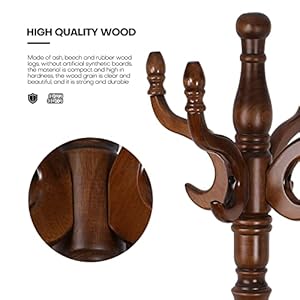 Coat Rack Freestanding Coat Tree Stand with 8 Hooks, 79" Heavy Duty Premium Ash Wood Coat Hanger Stand, Floor Standing Clothes Coat Rack Stand for Entryway Corner, Hallway,Bedroom Load 160lbs Coat Rack Freestanding Coat Tree Stand with 8 Hooks 79 Heavy Duty Premium Ash Wood Coat Hanger Stand Floor Standing Clothes Coat Rack Stand for Entryway Corner HallwayBedroom Load 160lbs