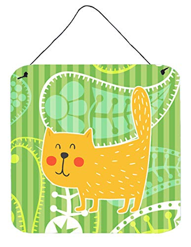 Décoration murale chat en métal impression cachemire multicolore 15x15 cm - 2