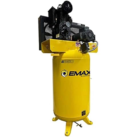 EMAX E350 Stationary Air Compressor - 5hp 80 Gal. 2 Stage Single Phase Compressor with Pressure Lubricated Pump & Quiet Design - EI05V080I1 Cover