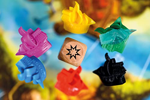 Asmodee - JAMAÏCA – Jeu de Société Familial pour Enfants Dès 8 Ans – Course au Trésor Entre Bateaux Pirates - Remporter Le Plus Gros Magot d'or – 2 à 6 Joueurs – 30 Min – en Français