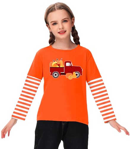 Image of Remimi Unisex Kids Christmas Long Sleeve Shirt Xmas Print Stripe Shirts 2-12 Years