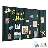 120 x 90 cm groot vilten prikbord, zelfklevend, viltbord, memoborden, memoborden met 60 priknaalden, bulletin board, wanddecoratie voor kantoor, keuken, foto's, memo's, wit