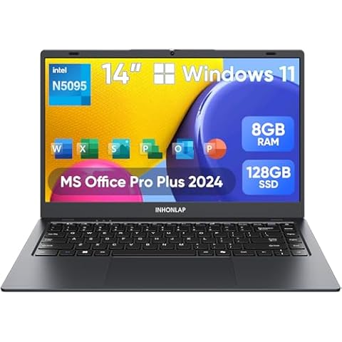 INHONLAP Laptop Computer, 14 Inch Laptop 8GB RAM 128GB SSD Laptops Cover